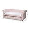 Baxton Studio Mabelle Light Pink Velvet Upholstered Daybed with Trundle 154-9395 - alternate 5